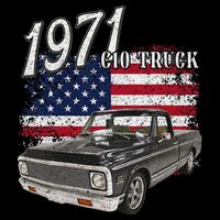 1971 71 C10 Truck Vintage 4th Of July American Flag Doggie Tank
