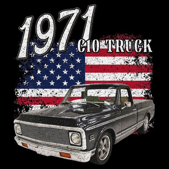 1971 71 C10 Truck Vintage 4th Of July American Flag Doggie Tank