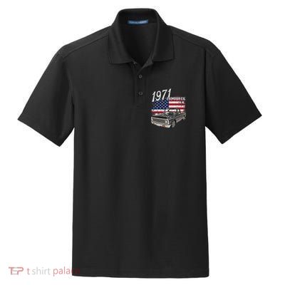 1971 71 C10 Truck Vintage 4th Of July American Flag Dry Zone Grid Polo