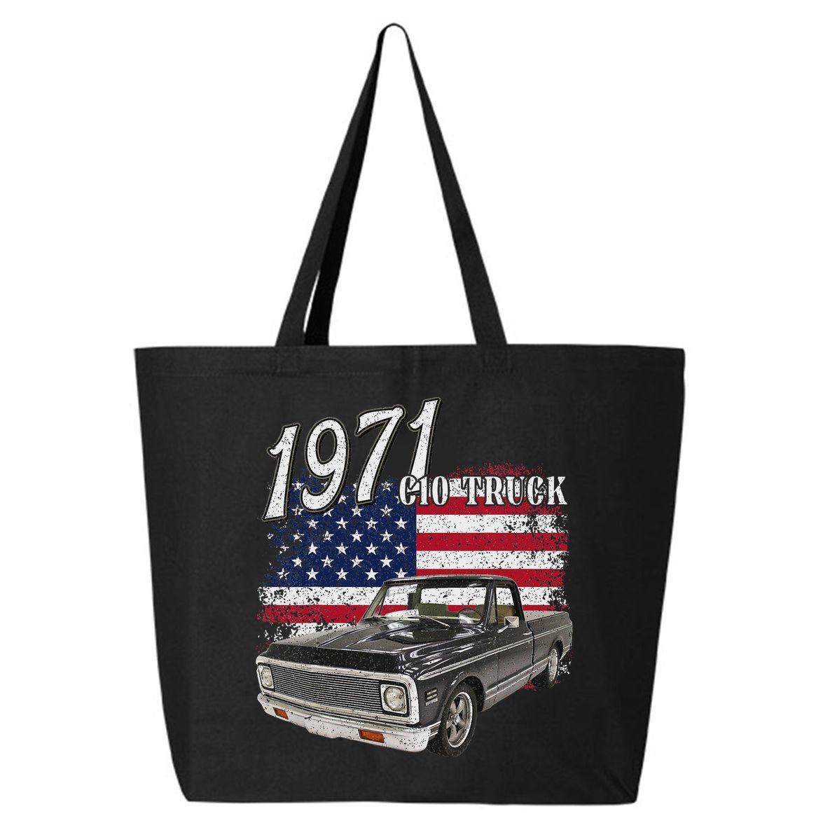 1971 71 C10 Truck Vintage 4th Of July American Flag 25L Jumbo Tote
