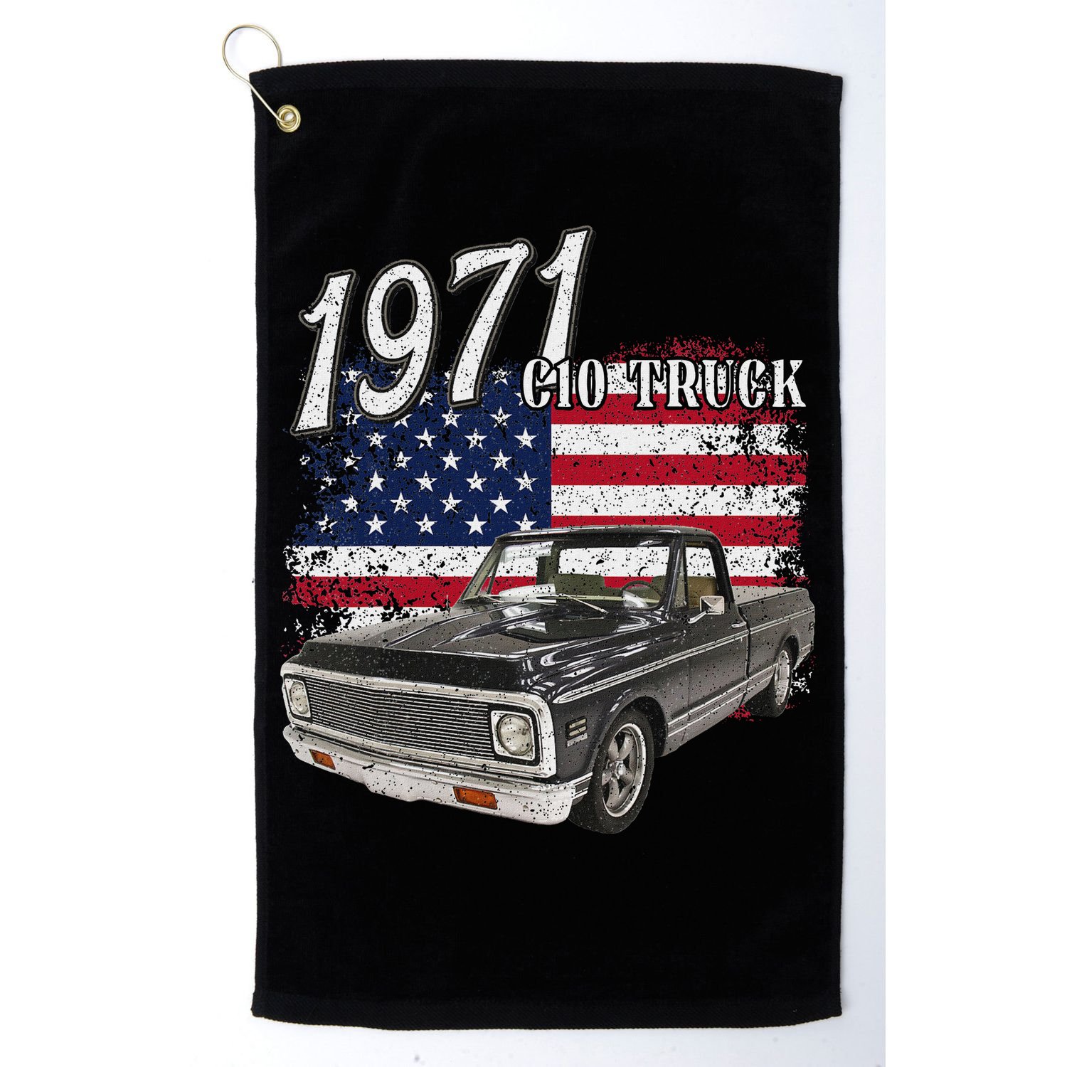1971 71 C10 Truck Vintage 4th Of July American Flag Golf Towel