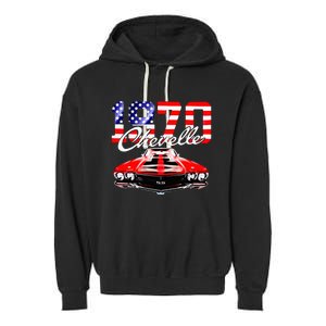 1970 70 Chevelle Ss Trending Muscle Red White Car Garment-Dyed Fleece Hoodie