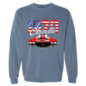 1970 70 Chevelle Ss Trending Muscle Red White Car Garment-Dyed Sweatshirt