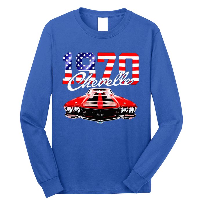 1970 70 Chevelle Ss Trending Muscle Red White Car Long Sleeve Shirt