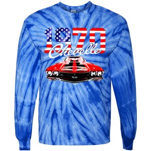 1970 70 Chevelle Ss Trending Muscle Red White Car Tie-Dye Long Sleeve Shirt