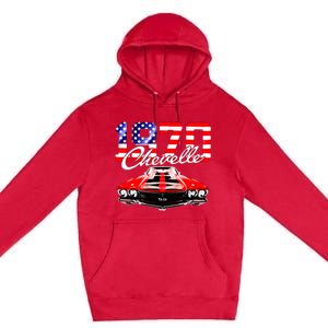 1970 70 Chevelle Ss Trending Muscle Red White Car Premium Pullover Hoodie