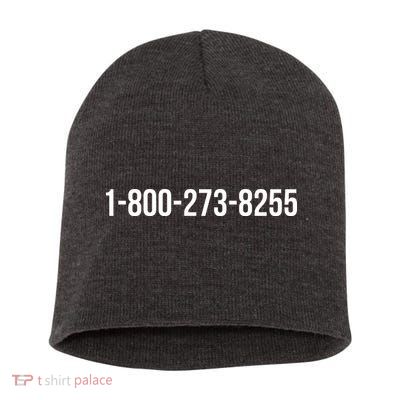 18002738255 Hotline Short Acrylic Beanie