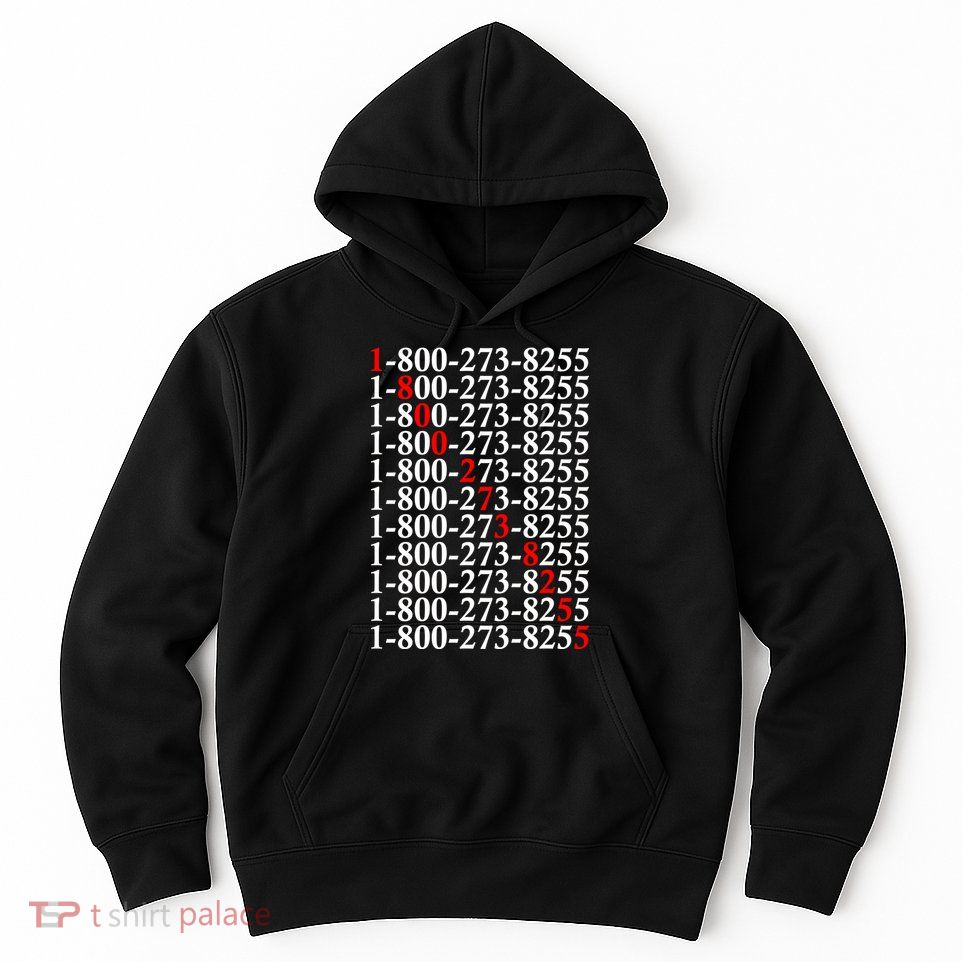18002738255 Hotline Red Logo Hoodie