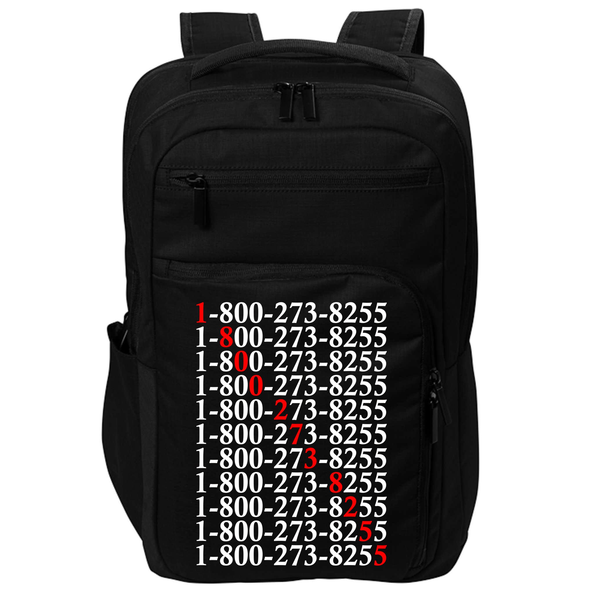 18002738255 Hotline Red Logo Impact Tech Backpack