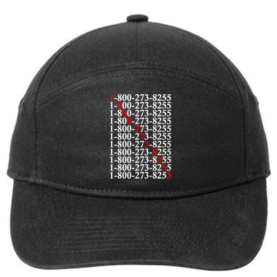 18002738255 Hotline Red Logo 7-Panel Snapback Hat