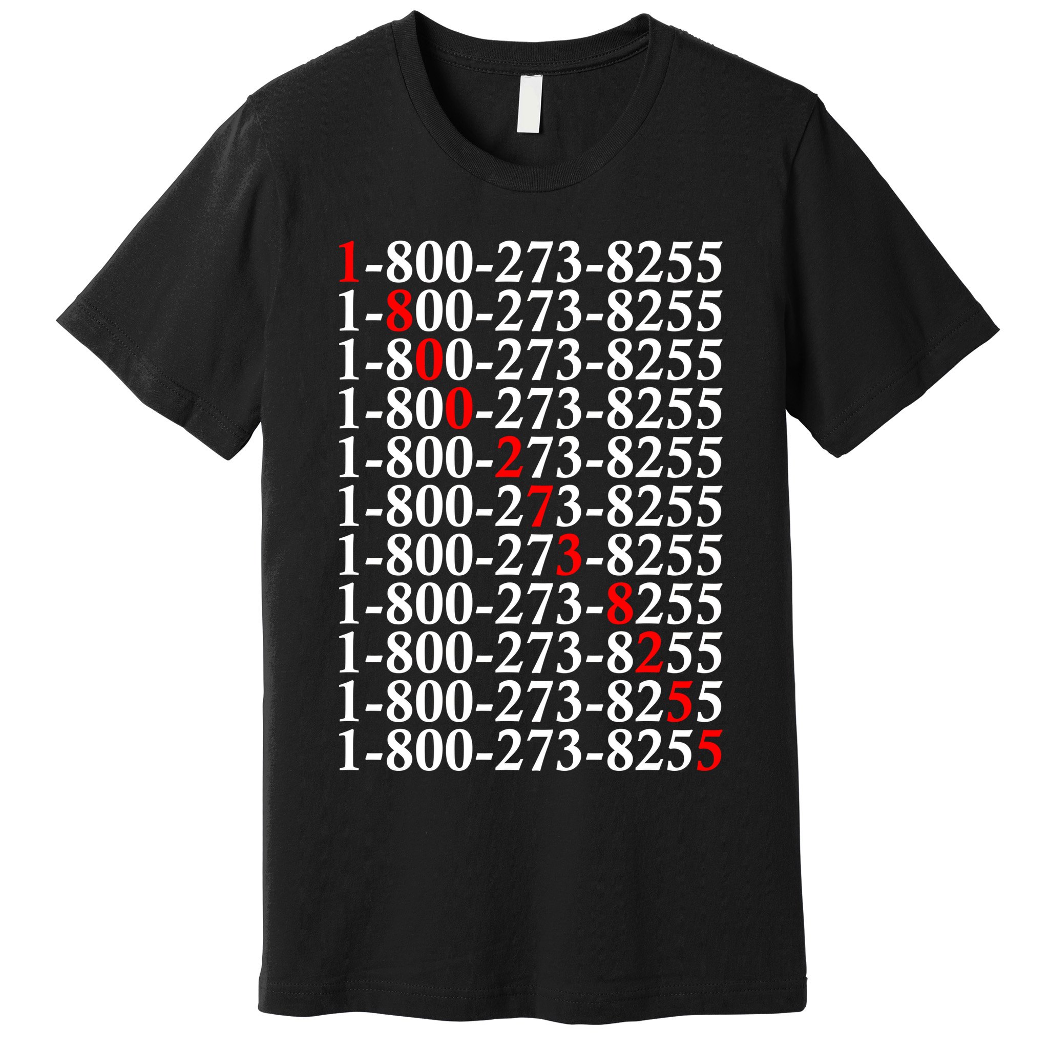 18002738255 Hotline Red Logo Premium T-Shirt