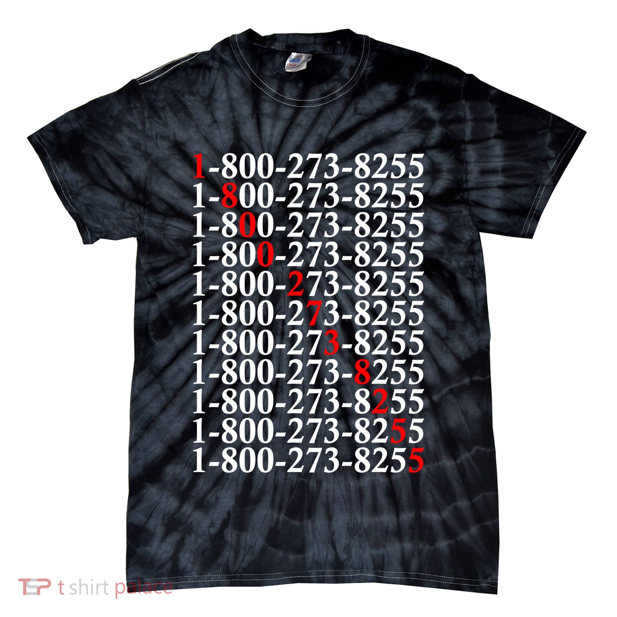 18002738255 Hotline Red Logo Tie-Dye T-Shirt