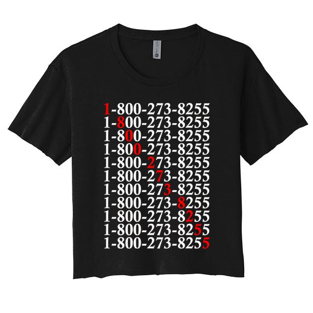 18002738255 Hotline Red Logo Women's Crop Top Tee