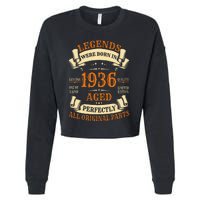 1936 88th Birthday Gift Turning 88 Years Old Cropped Pullover Crew