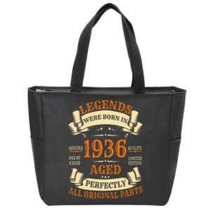 1936 88th Birthday Gift Turning 88 Years Old Zip Tote Bag