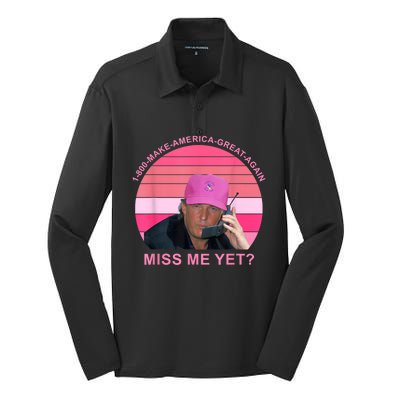 1 800 Make America Great Again Miss Me Yet Trump President 2024 Silk Touch Performance Long Sleeve Polo