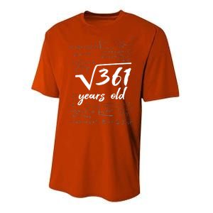 19 Year Old Birthday Math Geek Performance Sprint T-Shirt