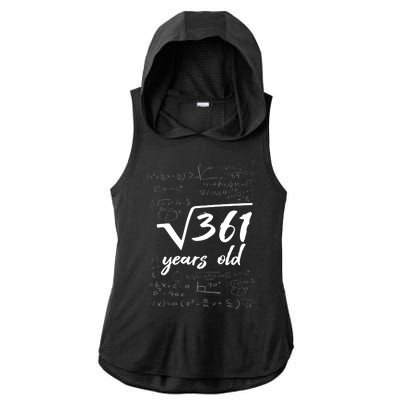 19 Year Old Birthday Math Geek Ladies PosiCharge Tri-Blend Wicking Draft Hoodie Tank