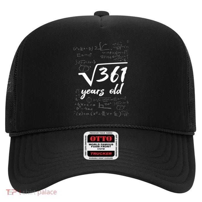 19 Year Old Birthday Math Geek High Crown Mesh Back Trucker Hat