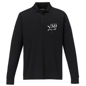 19 Year Old Birthday Math Geek Performance Long Sleeve Polo