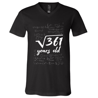 19 Year Old Birthday Math Geek V-Neck T-Shirt