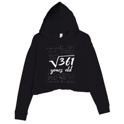 19 Year Old Birthday Math Geek Crop Fleece Hoodie