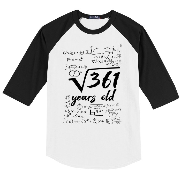 19 Year Old Birthday Math Geek Baseball Sleeve Shirt