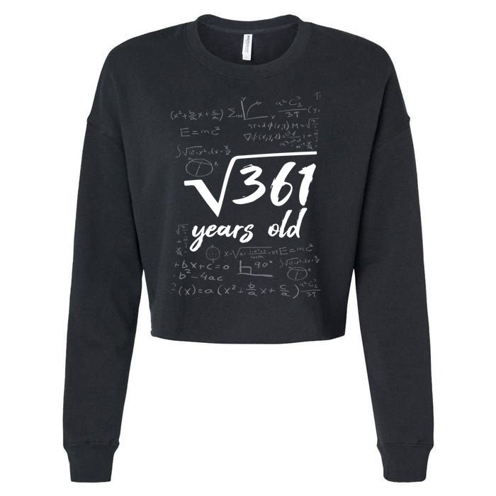 19 Year Old Birthday Math Geek Cropped Pullover Crew