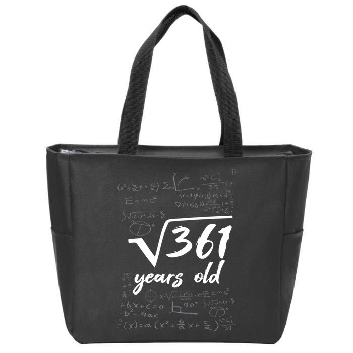 19 Year Old Birthday Math Geek Zip Tote Bag