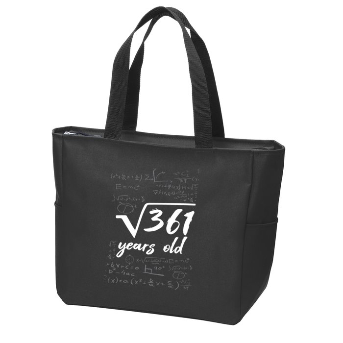 19 Year Old Birthday Math Geek Zip Tote Bag