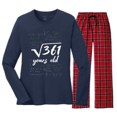 19 Year Old Birthday Math Geek Women's Long Sleeve Flannel Pajama Set 