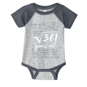 19 Year Old Birthday Math Geek Infant Baby Jersey Bodysuit