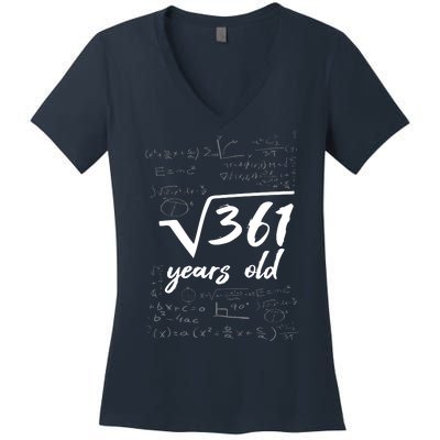 19 Year Old Birthday Math Geek Women's V-Neck T-Shirt