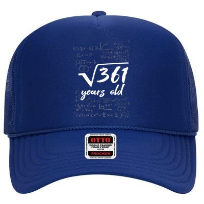 19 Year Old Birthday Math Geek High Crown Mesh Back Trucker Hat