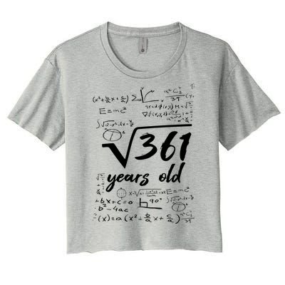 19 Year Old Birthday Math Geek Women's Crop Top Tee