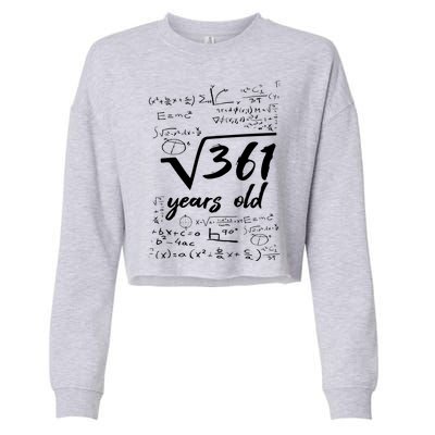 19 Year Old Birthday Math Geek Cropped Pullover Crew