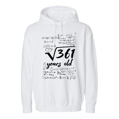 19 Year Old Birthday Math Geek Garment-Dyed Fleece Hoodie