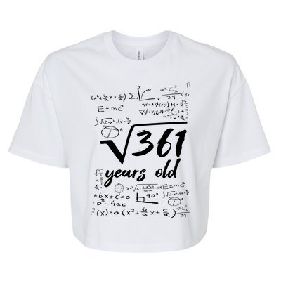 19 Year Old Birthday Math Geek Bella+Canvas Jersey Crop Tee