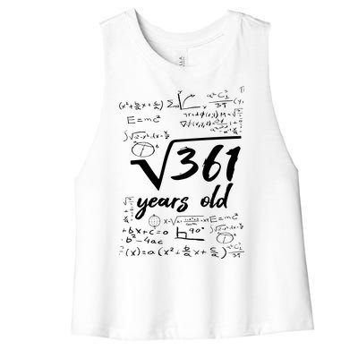 19 Year Old Birthday Math Geek Women's Racerback Cropped Tank