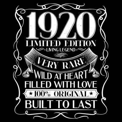 1920 Rare Limited Edition Legend 100th Birthday T-Shirt