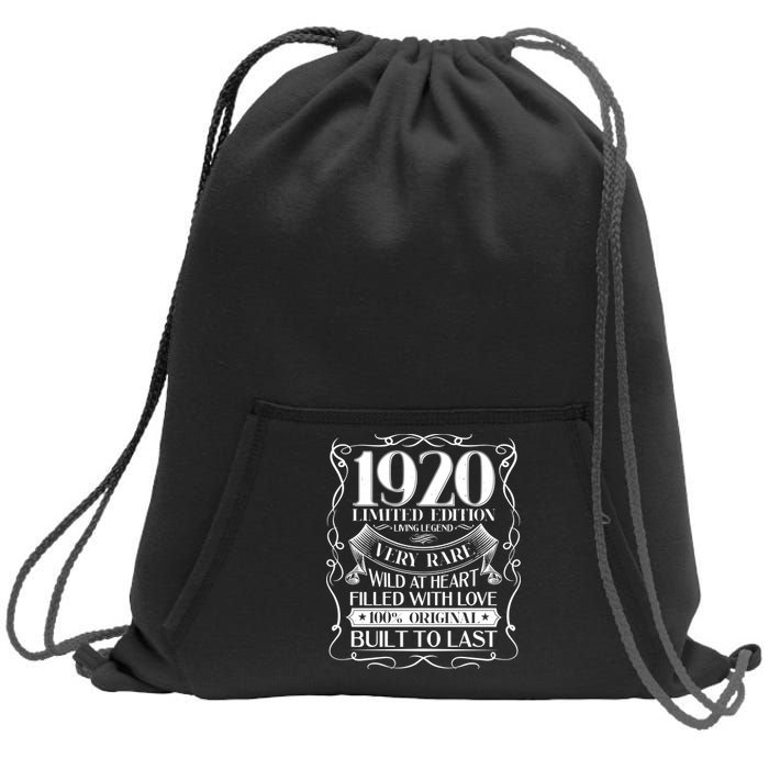 1920 Rare Limited Edition Legend 100th Birthday Sweatshirt Cinch Pack Bag