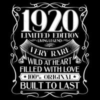 1920 Rare Limited Edition Legend 100th Birthday Bucket Hat