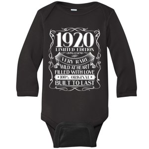 1920 Rare Limited Edition Legend 100th Birthday Baby Long Sleeve Bodysuit