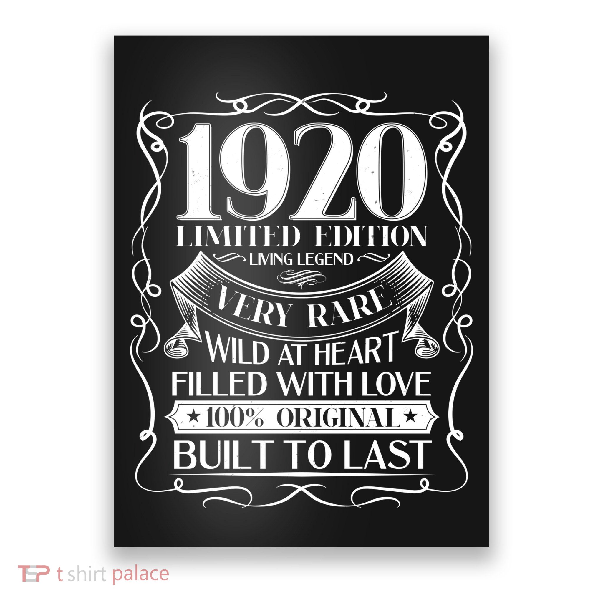 1920 Rare Limited Edition Legend 100th Birthday Poster
