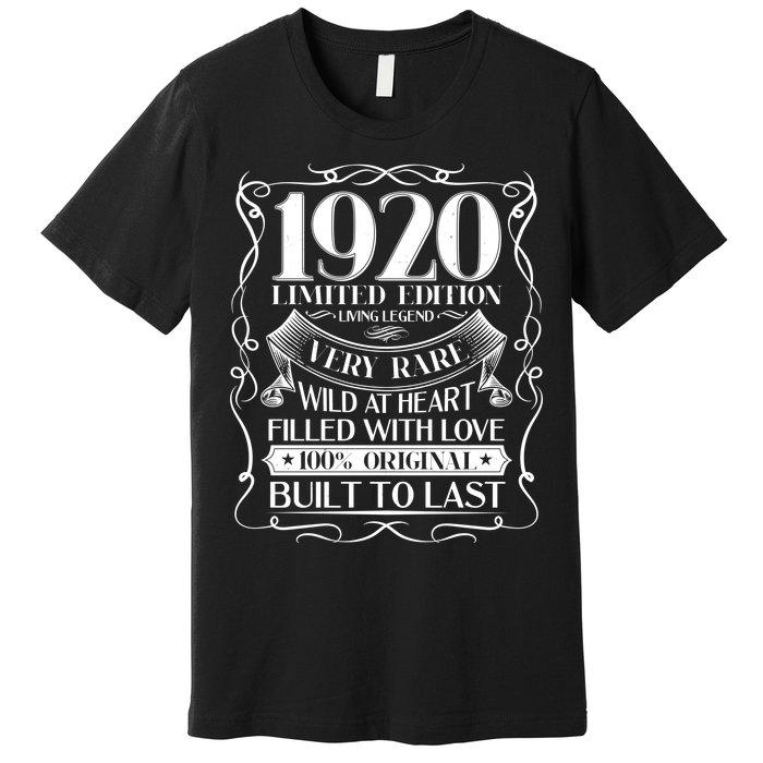 1920 Rare Limited Edition Legend 100th Birthday Premium T-Shirt