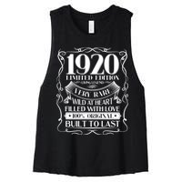 1920 Rare Limited Edition Legend 100th Birthday Women's Racerback Cropped Tank