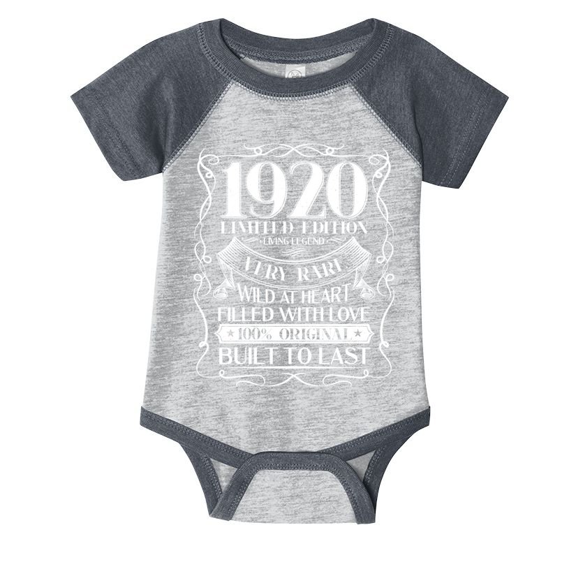 1920 Rare Limited Edition Legend 100th Birthday Infant Baby Jersey Bodysuit