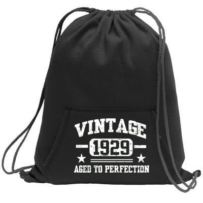 1929 Vintage Aged To Perfection Birthday Gift Sweatshirt Cinch Pack Bag