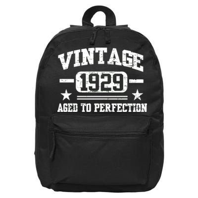 1929 Vintage Aged To Perfection Birthday Gift 16 in Basic Backpack