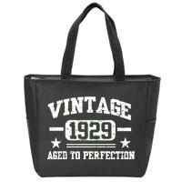 1929 Vintage Aged To Perfection Birthday Gift Zip Tote Bag